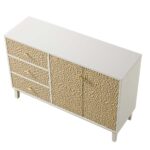 Chantilly Chip Carved 2-Door 3-Drawer Sideboard, Sand Beige & Ivory - Image 12