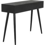 Handcrafted Wooden Black Finish Console Table - Image 4