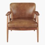 Stylish Leather Accent Chair Solid Wooden - Image 2