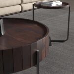Handcrafted Sheesham Wood Round Coffee Table - Image 3