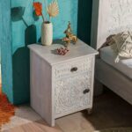 Hand Carved Bedside Table - Image 4