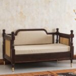 Wooden Artistic 2 Seater Cane Sofa - Image 2