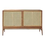 Wooden Cane 2 Door Natural Finish Sideboard Furniture - Image 2
