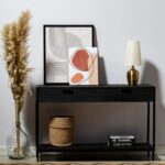 Black Two Drawer Wooden Console
