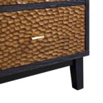 Chip Carved 2-Door 3-Drawer Sideboard, Antique Bronze & Black - Image 8