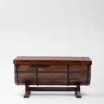 Handcrafted Shape Solid Wood Coffee Table With Storage - Image 3