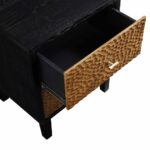 Bianca Chip Carved Nightstand, Antique Bronze & Black - Image 11