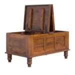 Handcrafted Sheesham Wood Coffee Table - Image 4