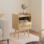 Handcrafted Bedside Table 1 Drawer Natural-Finish - Image 2