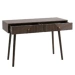Handcrafted Wooden Brown Finish Console Table - Image 2