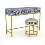 Inlay Console Table With 3 Drawer Furniture - Image 3