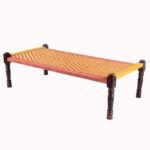 Jodhpuri Wooden Khatiya Khaat (Orange Yellow) - Image 5