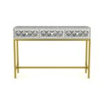 Handmade Inlay Console Table With 3 Drawer - Image 3