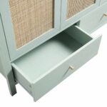 Frances Rattan Triple Closet with 2 Drawers, Mint - Image 7