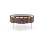 Keoni Round Solid Wood Coffee Table in Claret Mahogany Finish - Image 2