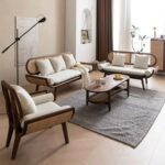 Wooden Cane Handcrafted Carving Sofa - Image 2