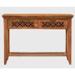Handcrafted 2 Drawer Console Table Natural - Image 5