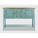 Handcrafted Mango Wood Console Table with Storage - Image 4