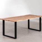 Live Edge Modern Wooden Dining Table With 4 Chair - Image 2