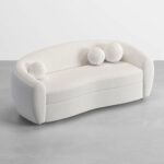 Velvet 3 Seaters Curved Sofa for Living Room - Image 5