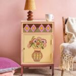 Jodhpuri Hand Painted Mango Wood Bedside Table with Drawers