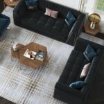 Velvet Sofa Deep Gray Tufted Upholstery Modern Couch - Image 4
