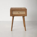 Handcrafted Wooden 1 Drawer Bedside Table Natural Mango Finish - Image 2
