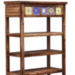 Mango Wood Bookcase (Walnut Finish) - Image 5