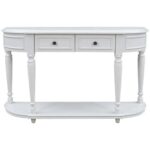 Handcrafted Mango Wood White Console Table - Image 2