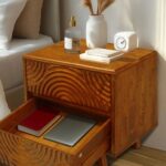 Handcrafted Bedside Table 2 Drawer Natural-Finish - Image 3