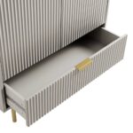 Richmond Ridged Double Closet with Drawer, Matte Taupe - Image 12