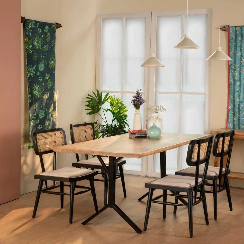 2-19-3.jpg Hand Carved Mango Wood Dining Table - Image 1