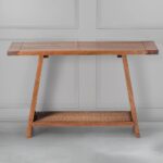 Unique Wooden Cane Console Table - Image 2