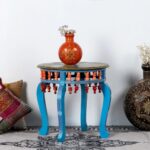 Wooden Handpainted Side Table - Image 2