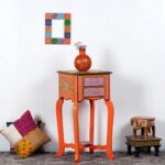 Wooden Handpainted Side Table - Image 2