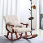 Mango Wood Tufted Rocking Chair - Image 4