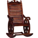Solid Wood Rocking Chair In Honey Oak Finish - Image 8