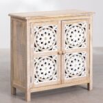 Wooden 2 - Door Storage Solid Wood Sideboard | Natural Finish - Image 2