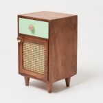 Wooden Cane 1 Drawer Bedside Table - Image 4