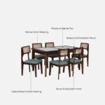 Handcrafted Sheesham Wood 6 Seater Dining Set - Image 2