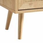 Woven Rattan Bookcase with Doors, Natural - Image 7