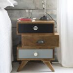 Wooden Artistic Solid Wood Bed Side Table - Image 5