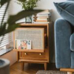 Handcrafted Wooden Cane Bedside Table Natural Mango Finish - Image 2
