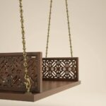 Indian Jhula in Walnut Finished Solid Wood & Brass Chain - Image 4