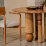 Handcrafted Cane Webbing Sheesham Wood Dining Table - Image 2