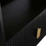 Richmond Ridged Tall Bookcase with Doors, Matte Black - Image 9