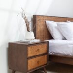 Jodhpuri Joinery Rattan Dark Wood Bed - Image 5