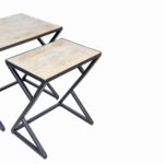 Wooden 2 Set and Black Iron End Table - Image 4