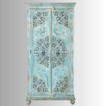 Jodhpuri Wooden Carved Storage Wardrobe Almirah