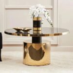 Antique Black Design Marble Coffee Table - Image 2